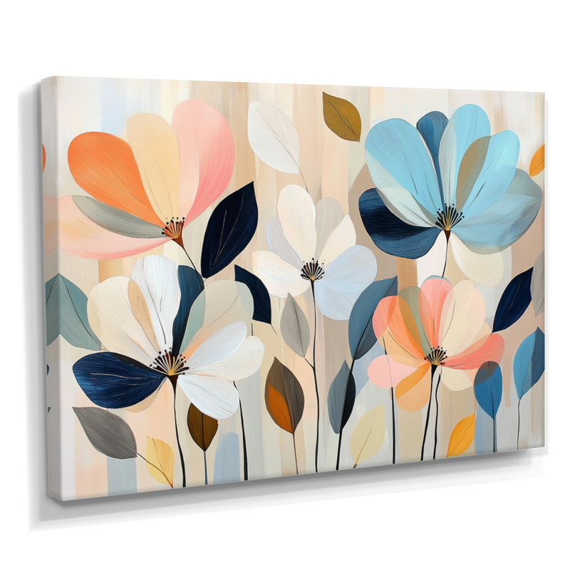 Mulloy II - Art mural sur toile florale, H 30 po x l 40 po, Toile tendue