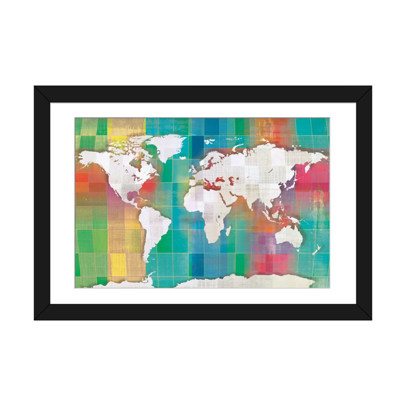 « color my world », reproduction d’impression sur toile tendue, H 16 po x l 24 po x P 1 po, Papier d'art encadré noir, Blanc