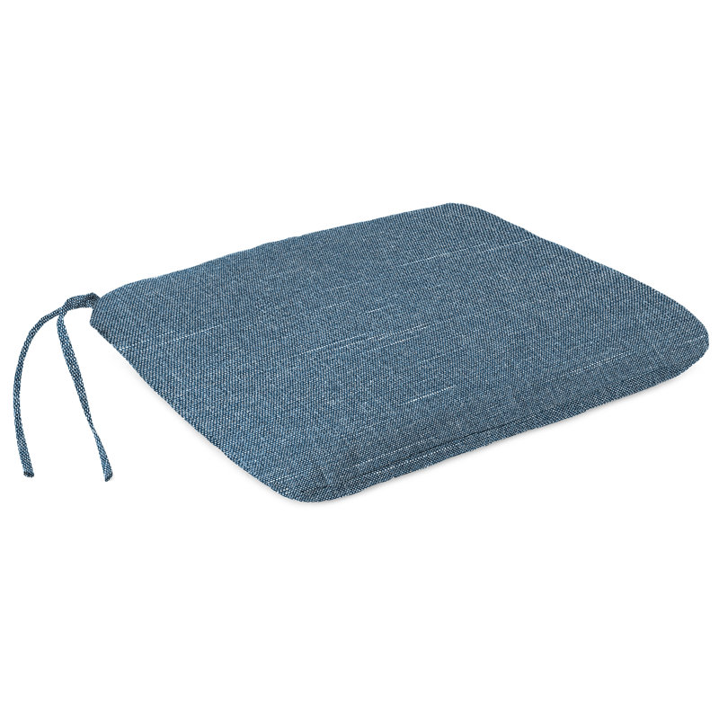 18" x 15" Pompeii Solid Outdoor Chair Pad Seat Cushion with Ties