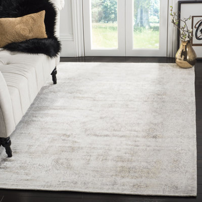 Mcelroy Hand-Loomed Cotton Ivory/Silver Area Rug