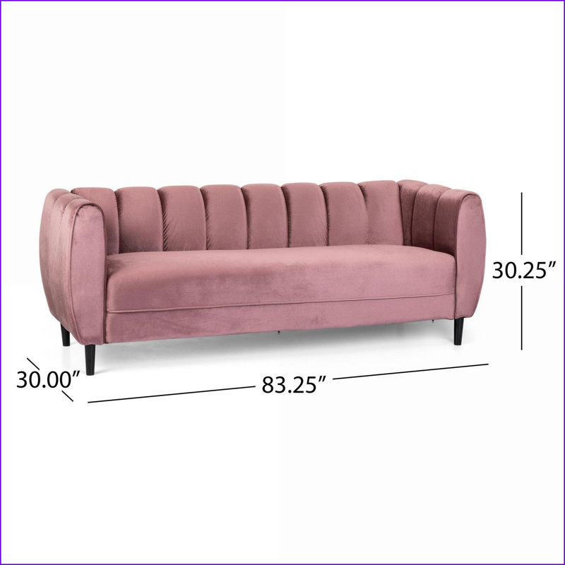 Canapé moderne en velours 3 places Sofas | Rosé | Cabriole, Rosé