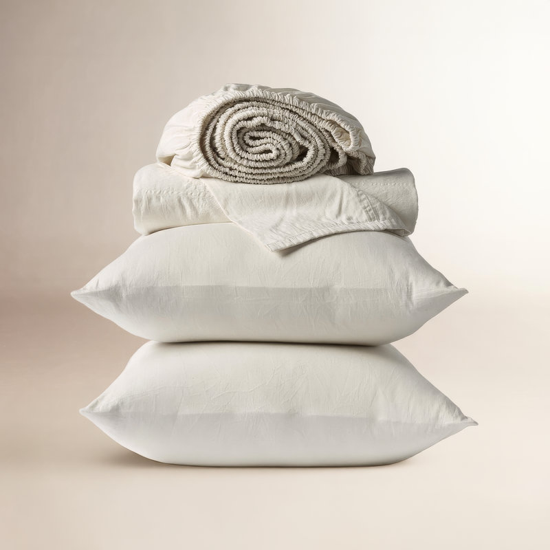 Cloud Soft Sateen 100% Cotton Sateen Sheet Set, Queen Sheet Set with 2 Pillowcases, Pale Gray