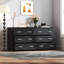 Commode d'appoint moderne noire à 6 tiroirs-1932371828