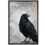«Black Raven Bird Portrait Dark Wildlife Nature Decor», reproduction d'art sur toile encadrée dans la chambre principale-124932497-124932494
