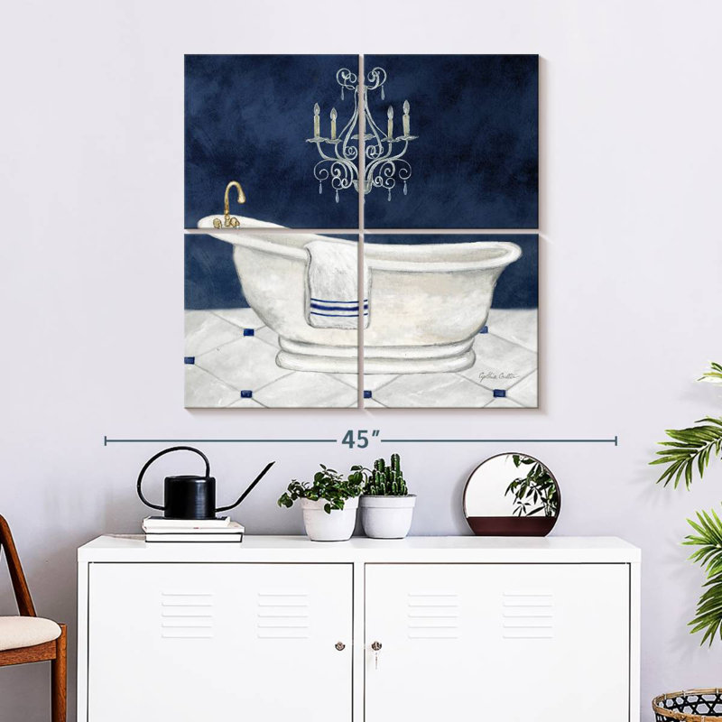 Kerrick Navy Blue Bath I, 32'' H x 32'' W