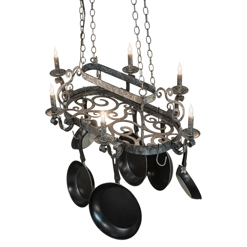 38" Long Neo 6 Light Pot Rack