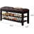 Padded Solid Wood Entryway Storage Bench-874153369