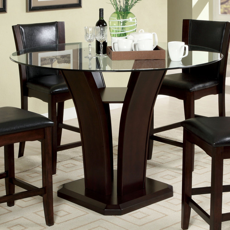 Round Glass Top Dining Table