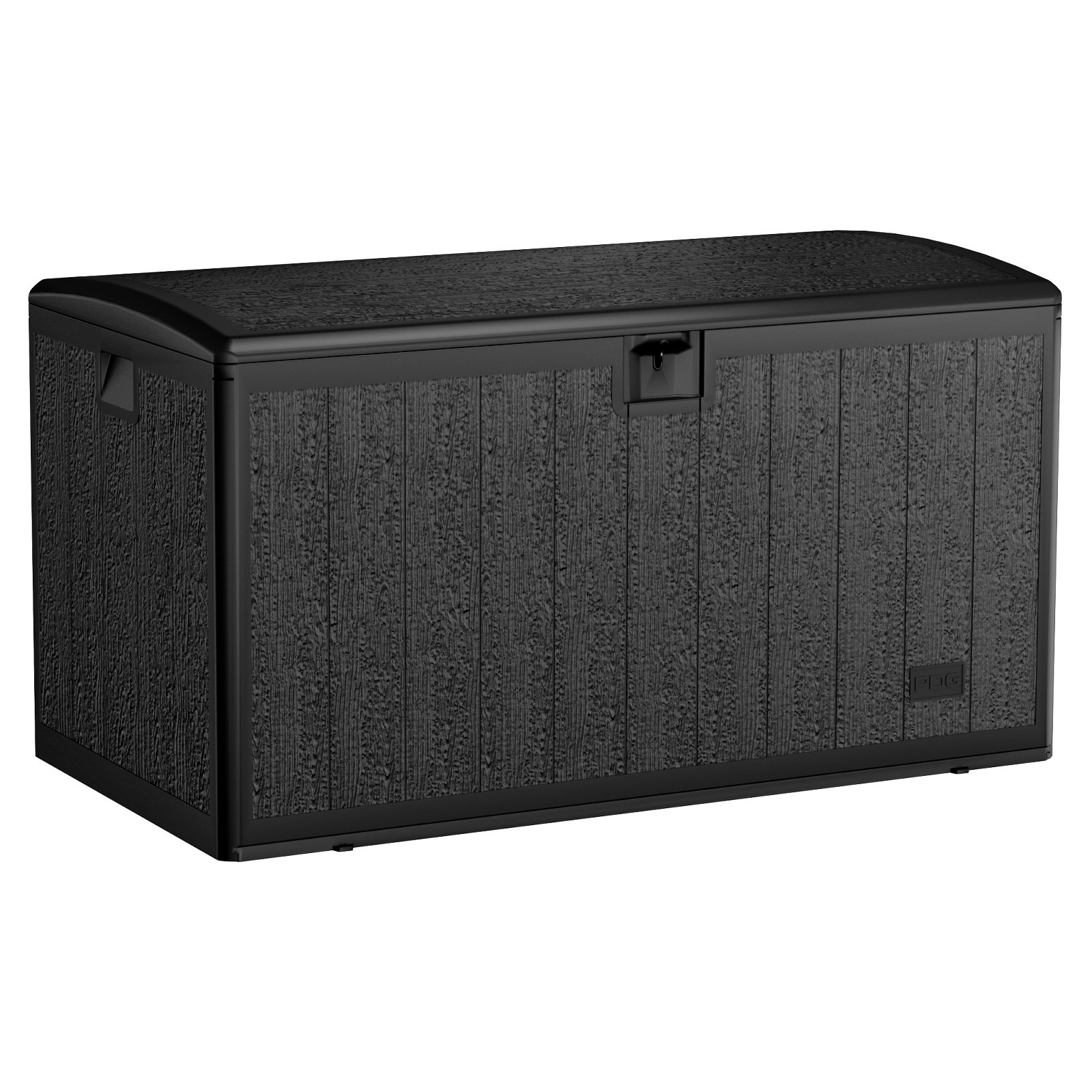 Plastic Development Group 130 Gallon Multipurpose Outdoor Backyard Patio  Storage Deck Box Container with Soft Close Lid, Gray