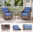 Circlarmino Swivel 3-Piece All-Weather Outdoor Wicker Patio Conversation Set With Side Table-1402285723