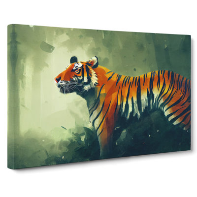 Tiger Art Painting Abstract - Wrapped Canvas