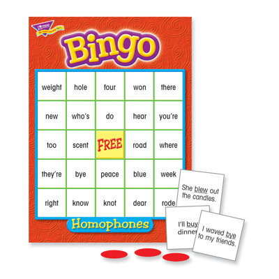 Homophones Bingo Game