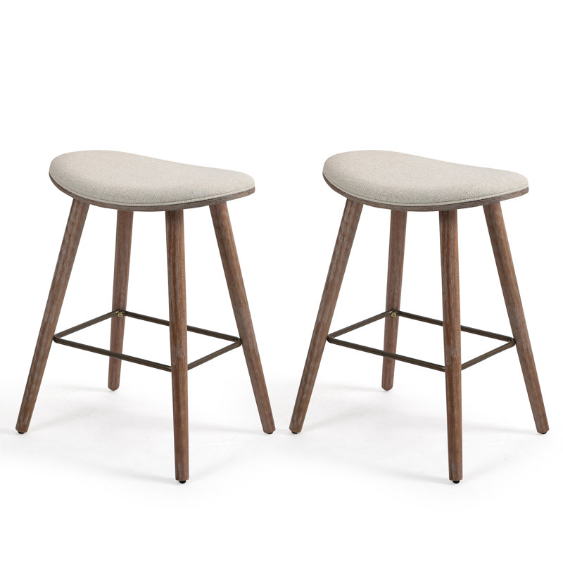 Tabouret Makenzy, Tabouret de comptoir (siège d'une hauteur de 25 p, Blanc