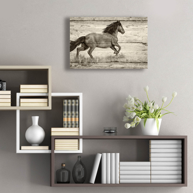 «Woodgrain Antiques 01» par Gordon Semmens, art mural en verre acrylique, 24 po x 16 po, H 16 po x l 24 po x P 0,2 po