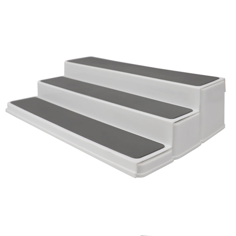 Étagère à épices à 3 niveaux en plastique avec doublure ajustable pour épices 24 pots