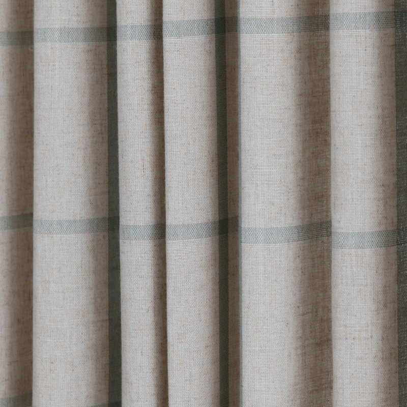 Bibiano Polyester / Linen Room Darkening Woven Plaid Curtain Panel with Rod Pocket Top and Hidden Back Tabs , Green
