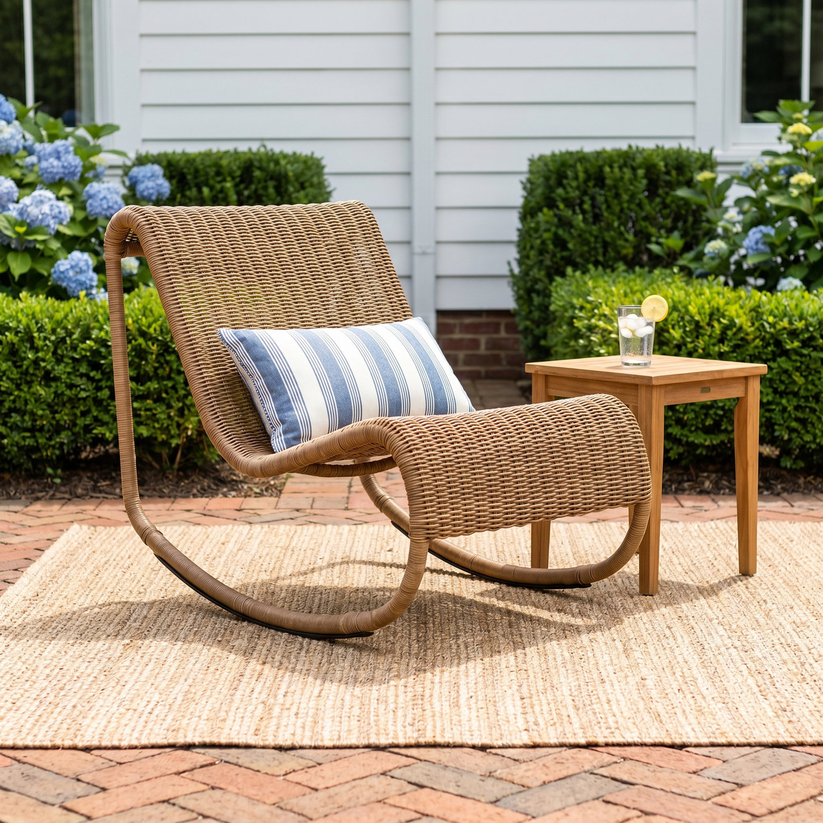 Antigua Wicker Outdoor Patio Rocker, Brown