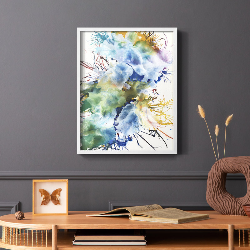Like An Iris I Framed Print - Solid Wood, 14" H x 11" W, White