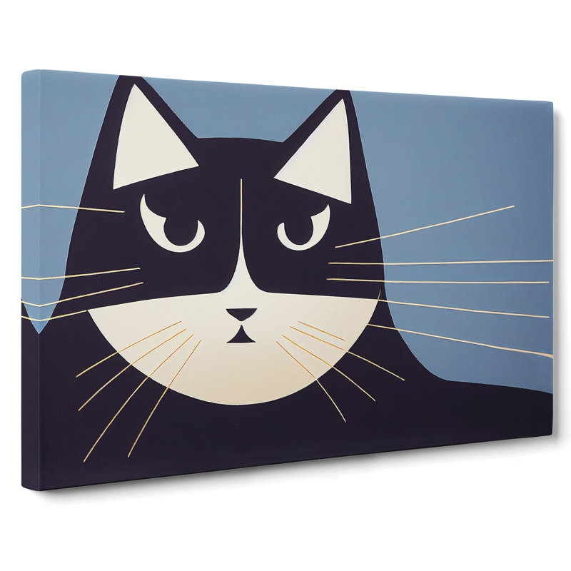 Artistic Cat Abstract - Wrapped Canvas, 40cm H x 60cm W x 3cm D