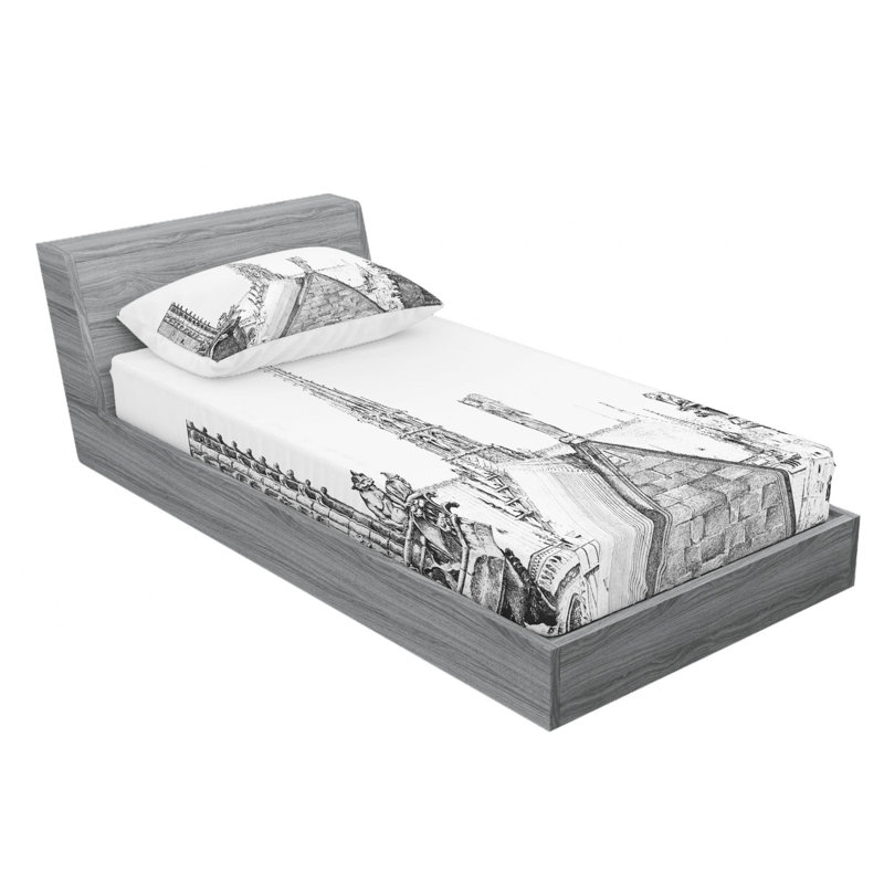 Ensemble de draps notre dame, Ensemble de draps pour lit simple avec drap-housse