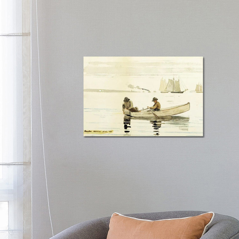 Boys Fishing, Gloucester Harbor, 1880 by Winslow Homer - Wrapped Canvas Gallery-Wrapped Canvas Giclée