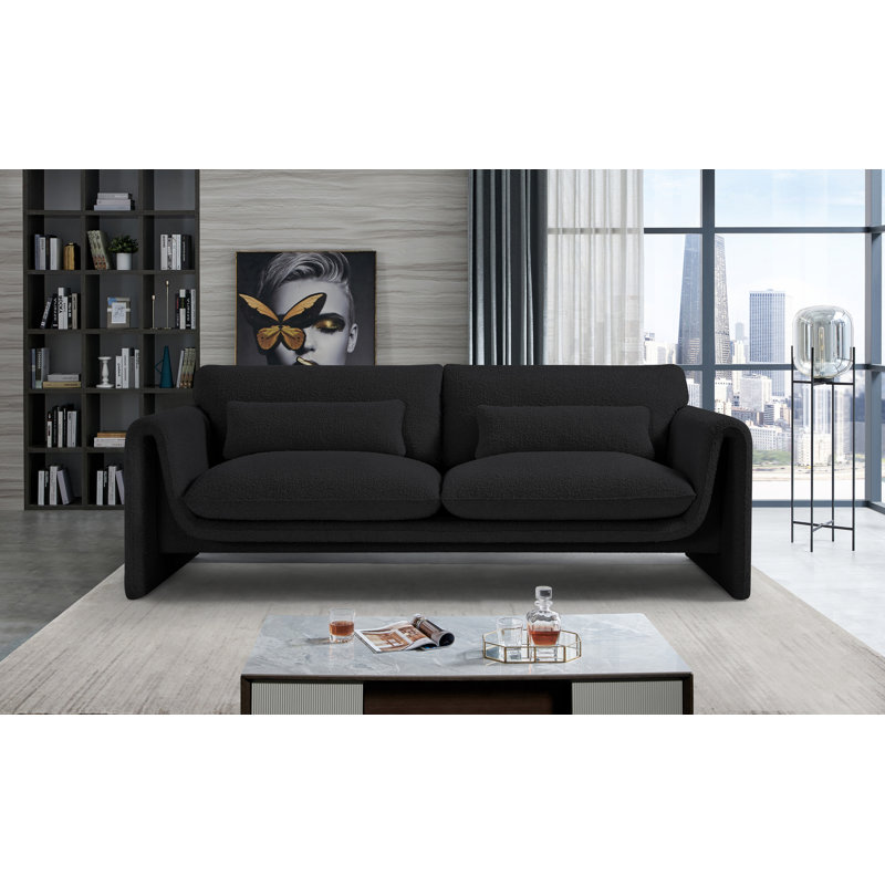 Canapé 86 ", Tissu bouclé noir