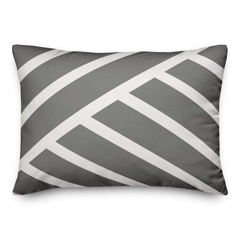 Abstract Outdoor Throw Pillow, Gray