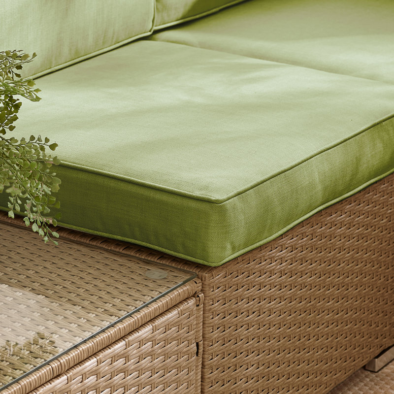 Miacomet Modular PE Rattan Garden Sofa Set and Table for Modern Gardens and Patios (Cover Included), 6