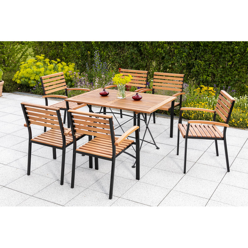 Abberger 6 - Person Patio Dining Set with Rectangular Table