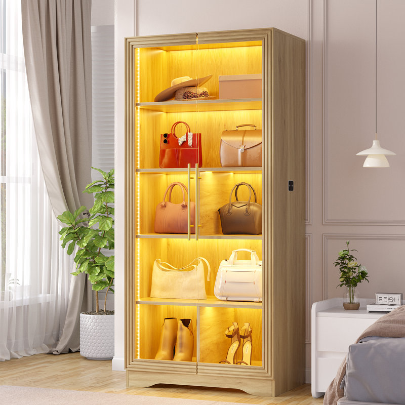 2 -Door 5 -Shelf Storage Cabinet, Oak