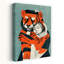 Tiger's Embrace Modern Tiger Wall Art Print 1 Piece Wrapped Canvas Wall Art-1176951954
