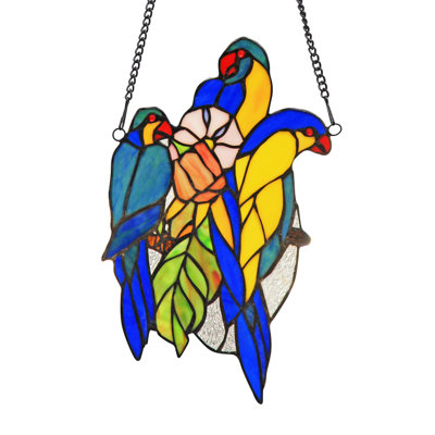 Panneau de fenêtre en verre bluetail tiffany