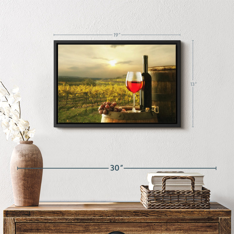 «Sonoma Vineyard Red Wine Wall Art», H 13 po x l 19 po