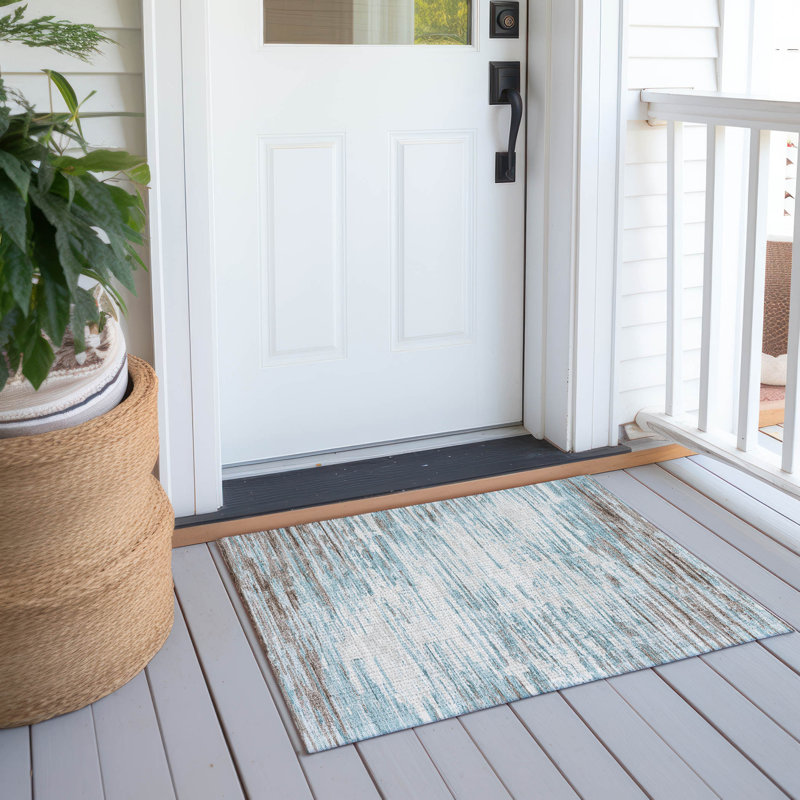 Machine Washable Indoor/Outdoor Chantille ACN2767 Modern Rug, Teal, 2'6" x 3'10"