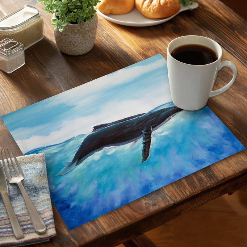 Napperon Blue Whale Polyester décor aquatique