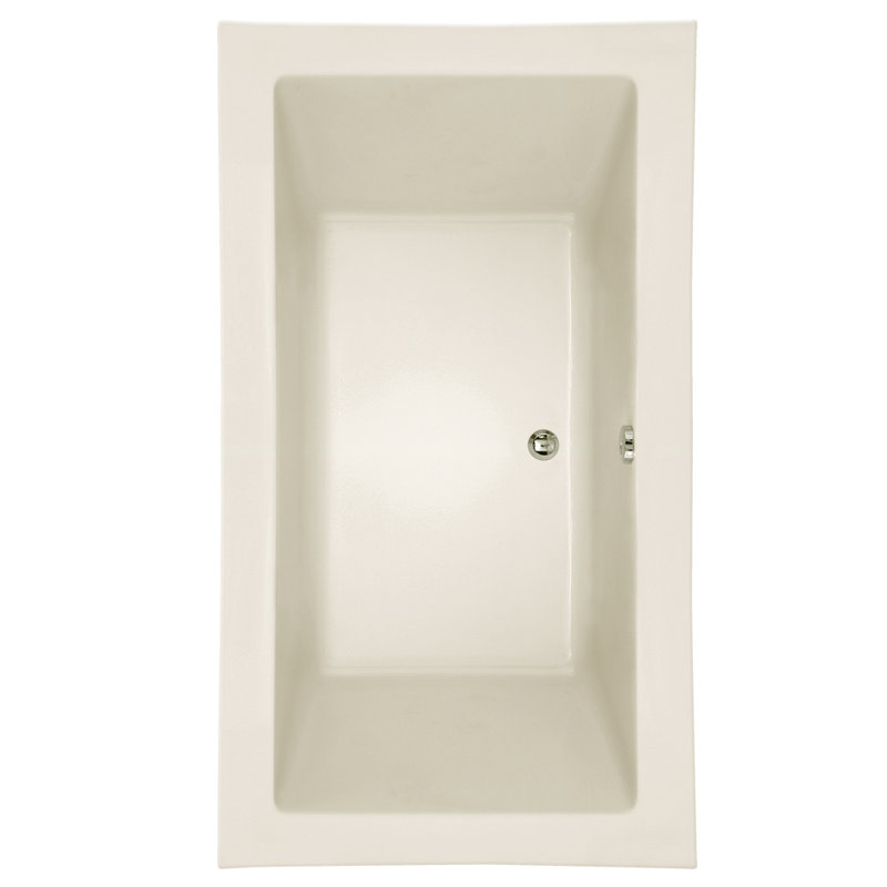 Kayla 74 in. L Soaking Tub, Biscuit, Polished Chrome