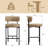26.8'' Modern Bar Stools With Cuved Back, Upholstered Chenille Counter Height Bar Chairs With Metal Frame-123423190