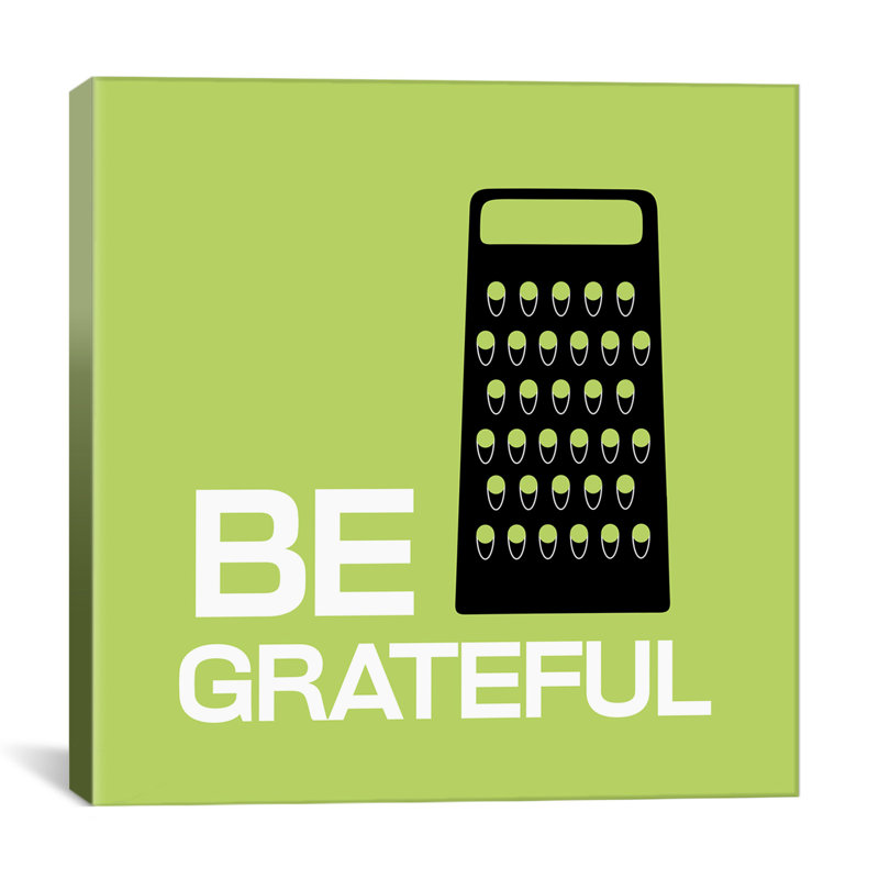 «Kitchen Be Greatful», impression sur toile, H 18 po x l 18 po x P 1,5 po, Pas de tapis, Toile tendue