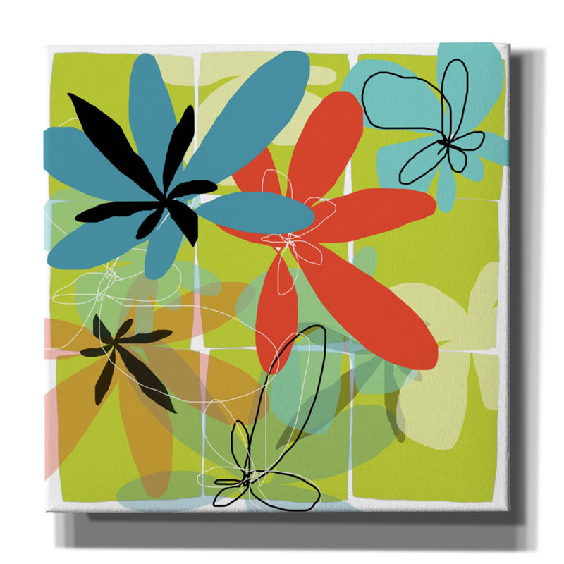 «Pop Goes Space Four» par Jan Weiss, art mural sur toile, H 18 po x l 18 po x P 0,75 po