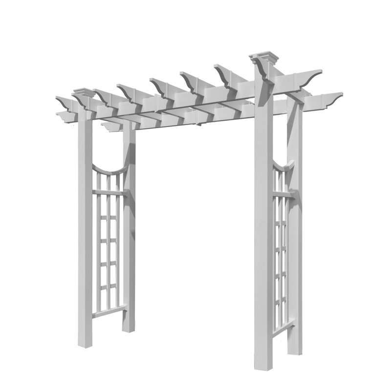 White Vinyl Garden Arbor with Smooth Semi-Gloss Finish