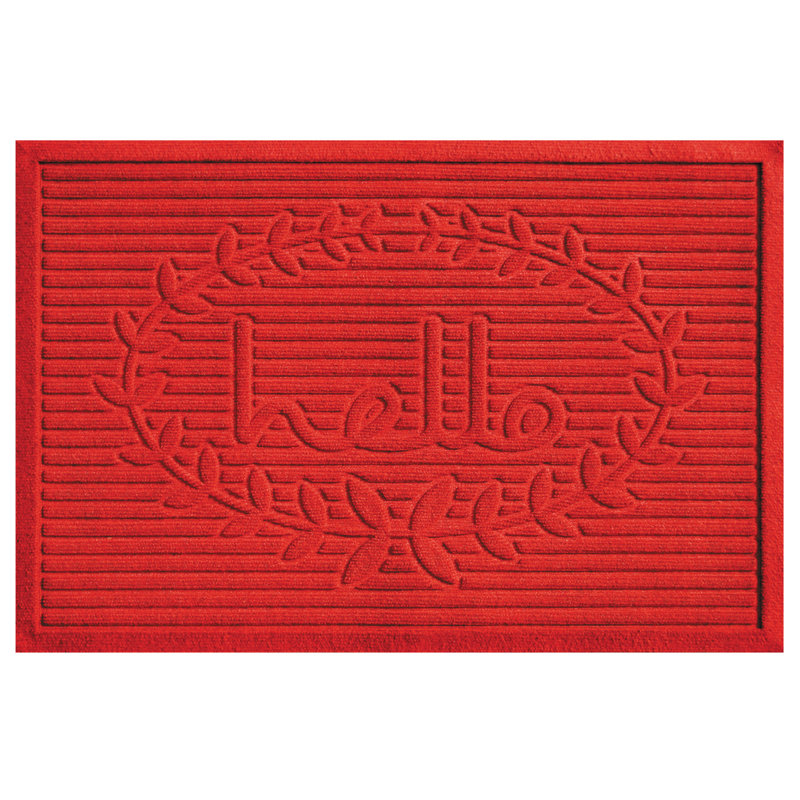 Barreto Non-Slip Doormat, Rectangle 2' x 3', Red