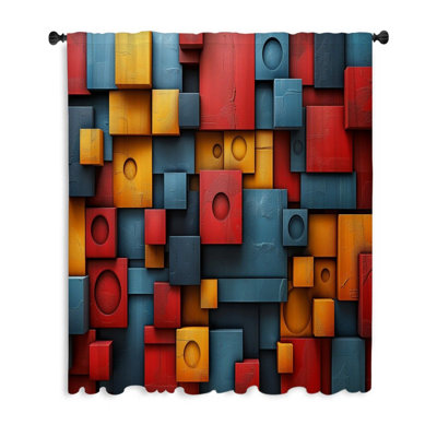 Abstract Art Blackout Filters Out A Lot Of Light Curtain Single Panel