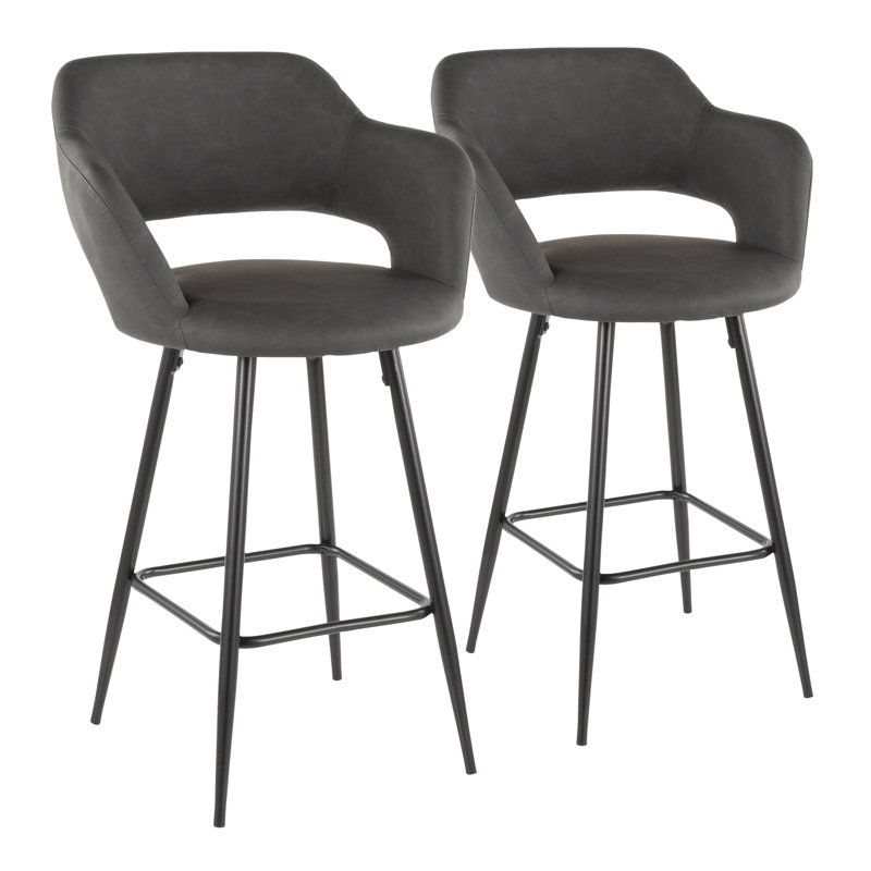 Tabouret de bar / comptoir Lake, Gris, Tabouret de comptoir (siège d’une hauteur de 25