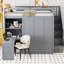 Lit mezzanine avec garde-robe, bureau et tablettes-766893264