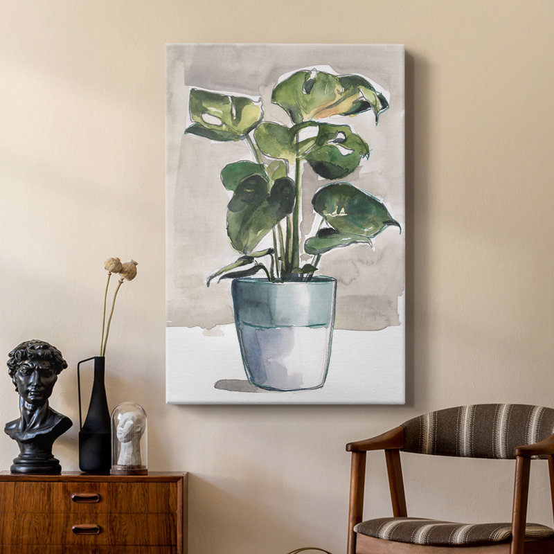 Plante d'intérieur en pot II - galerie sur mesure, H 18 po x l 12 po