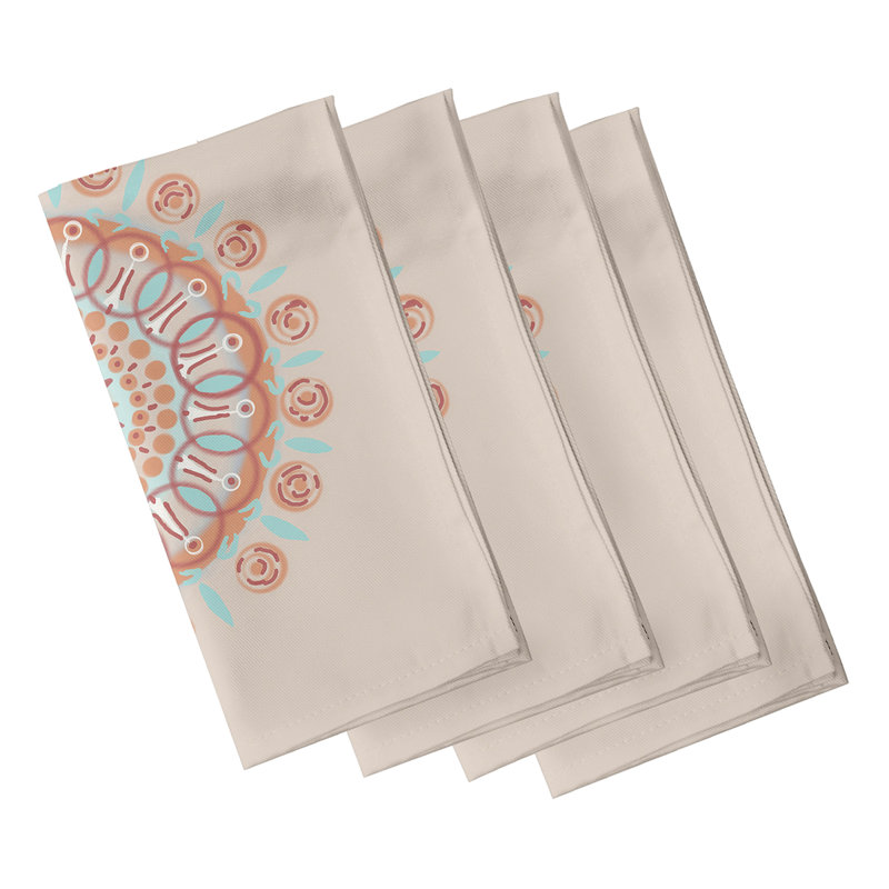 Jesterville Dual Geometric Burst Napkins, Taupe