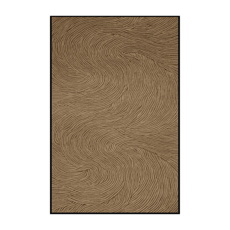 Washable Wave Curls Hawaiian Area Rug, Rectangle 4' x 6'
