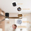 Ventilateur de plafond moderne à 3 pales de 52 po avec luminaire et télécommande AuraVista - montage encastré pour un design épuré et peu encombrant-123818167-123818171
