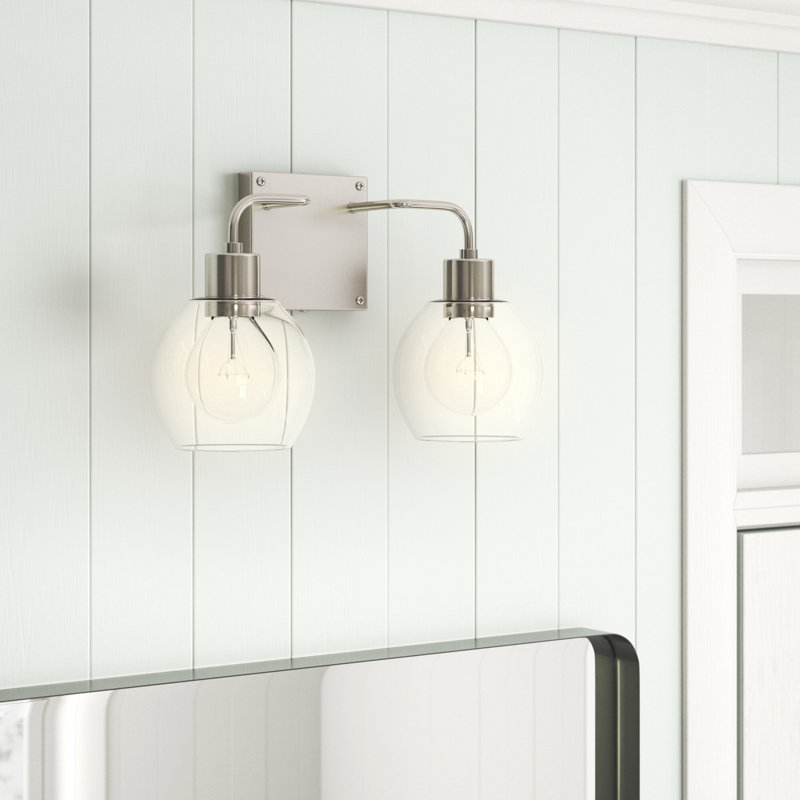 Tanner 2 - Light Dimmable Vanity Light, Clear, Brushed Nickel