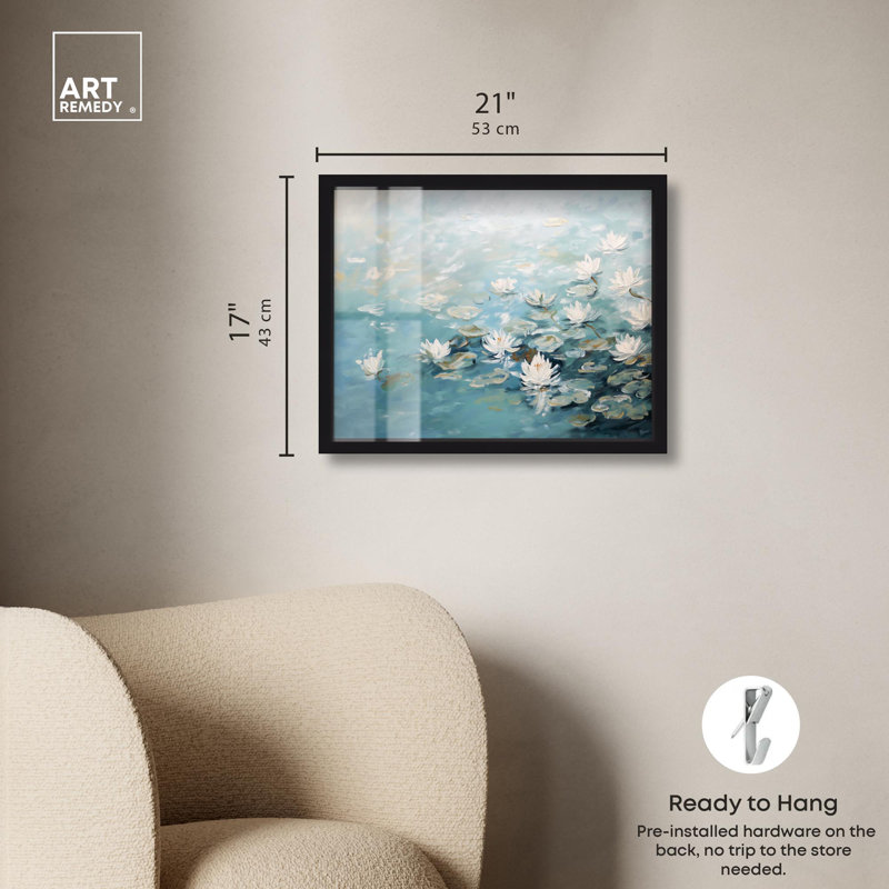 Waterborne Flora I Shadowbox Print Landscape Art by Art Remedy, Black, 17" H x 21" W